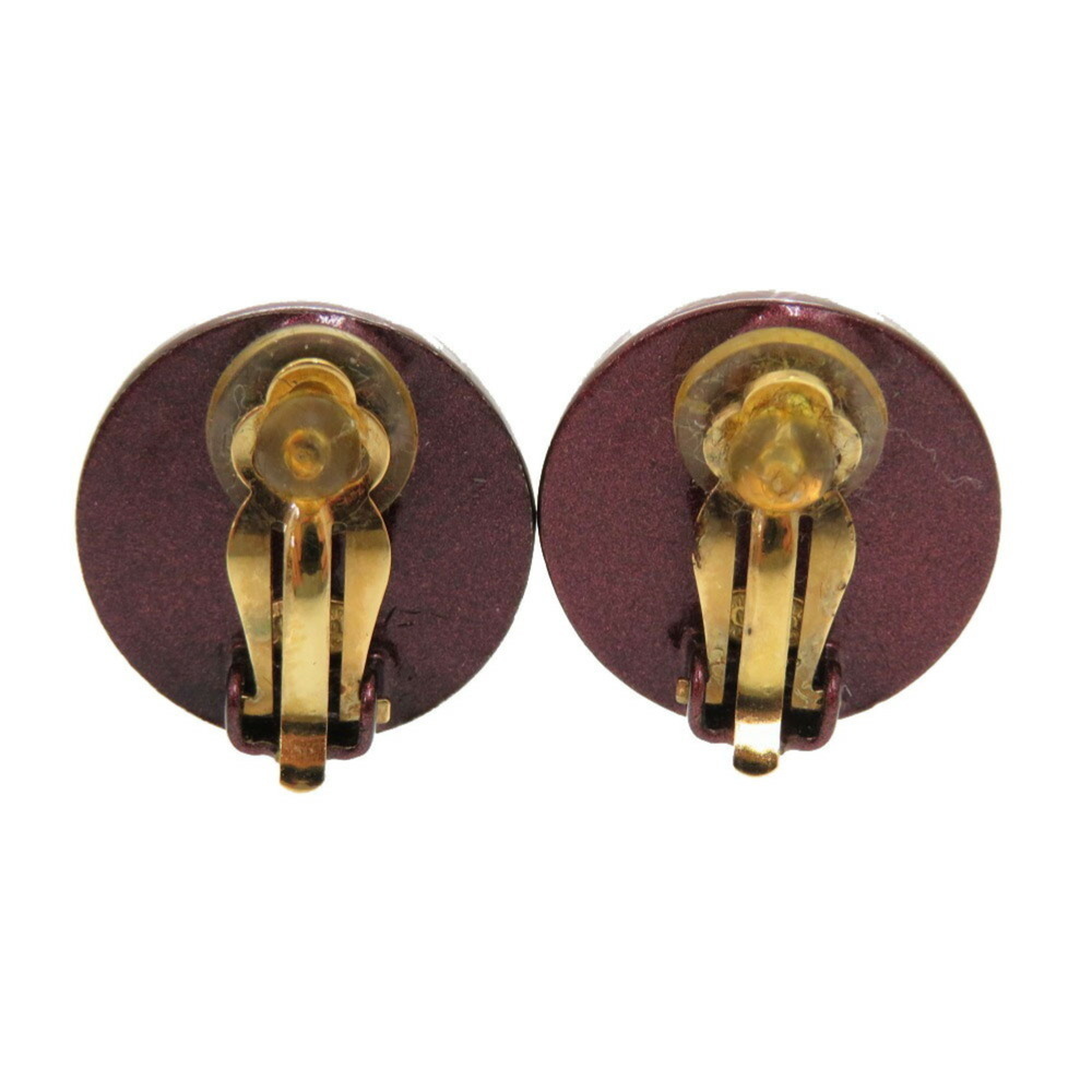 CHANEL Authentic Pink Leather Logo Earrings - Picture 4 of 5